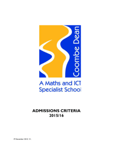 Coombe Dean Admissions Policy 2015 16