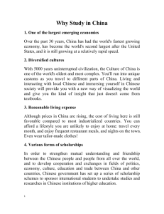 Why Study in China?