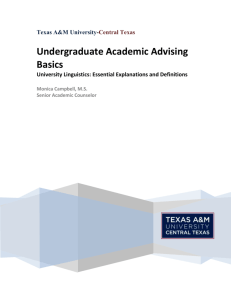 Undergraduate Academic Advising Basics