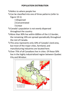Population Density and Distribution Note