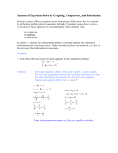 Systems of Equations: Solving by graphing, substitution