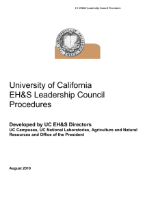 UC EHS Leadership Council Procedures