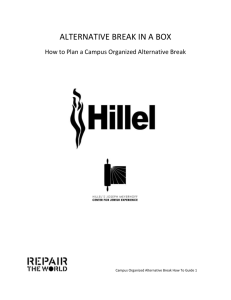 Hillel Guide to Planning Alternative Spring Break