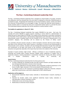 The Roy Zuckerberg Leadership Chair Application