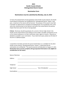HCS Distinguished Alumni Nomination Form