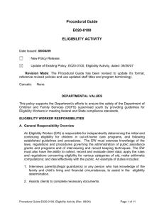 E020-0100, Eligibility Activity - Los Angeles County Department of