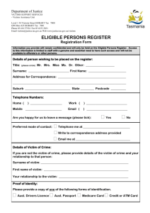 Eligible Persons Register Application Form