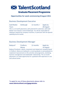 Talent Scotland Weekly Placement Listing – 8 August 2011