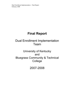 Dual Enrollment Implementation Report-Feb08