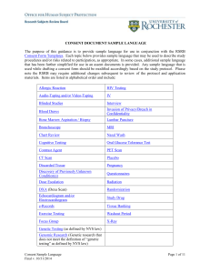 Consent Document Sample Language
