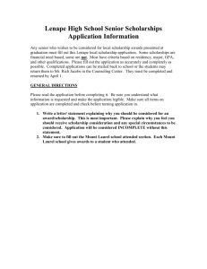 Senior Scholarship Application