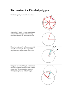 To construct a 15-sided polygon: