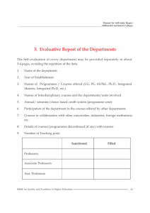 Evaluative Report of the Departments
