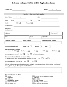 Lehman College/CUNY-Student Disability Services Application Form