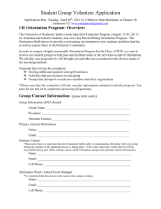 UR Orientation Program: Overview