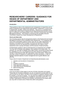 researchers` careers: guidance for heads of department and