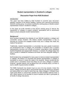 Student representation in Scotland`s colleges