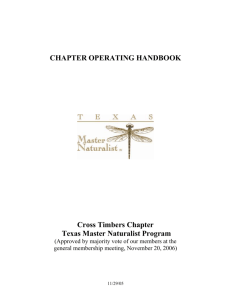 Bylaws of the [ ] Chapter of the Texas Master Naturalist Program