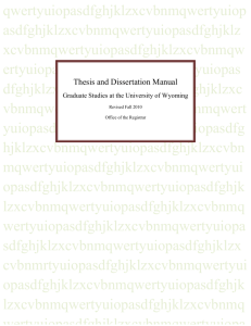 Thesis and Dissertation Manual