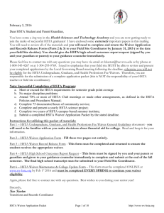HSTA Waiver Application Packet - Health Sciences & Technology