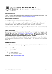 Scholarship Application Form - Faculty of Science