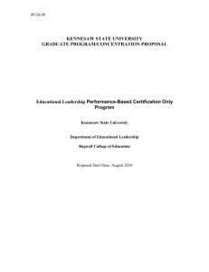 EdL Performance-Based Certification Only Program