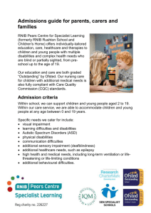 Admissions guide for parents, carers and families