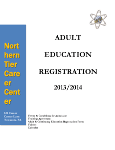 NTCC Adult Education Application Packet 13-14