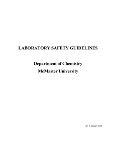 laboratory safety guidelines - Department of Chemistry, McMaster