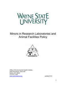 WSU Policy for Minors Working in Laboratories