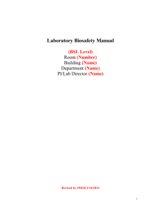Laboratory Biosafety Manual - OSEH