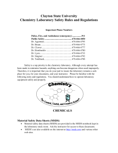 Lab Safety - Dr. Singiser`s Home Page