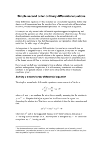 Simple second order ordinary differential equations