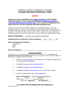 Course Revision Proposal Form - Suffolk County Community College
