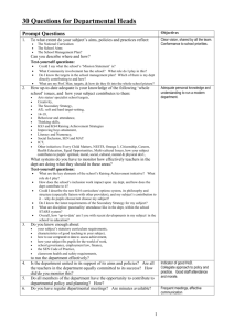 Checklist for Heads of Department