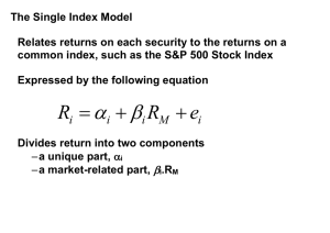 The Single Index Model