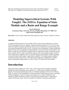 Modeling Supercritical Systems With Tough2: The EOS1sc Equation