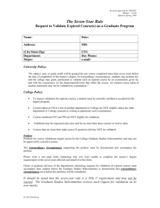Request to Validate Expired Course(s) on a Graduate Program