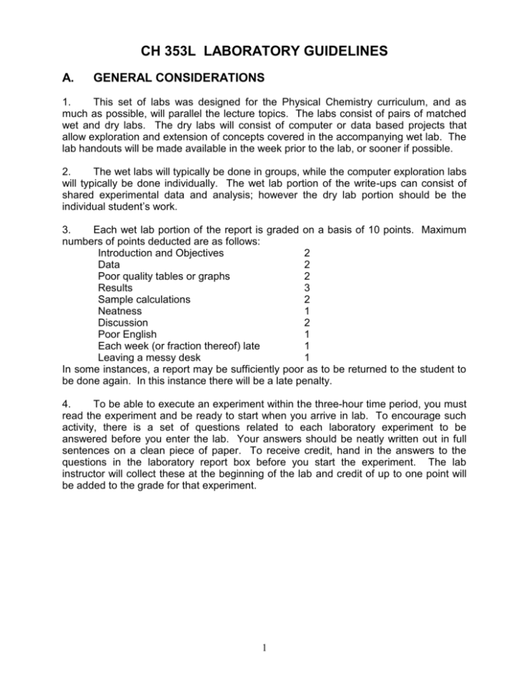 Laboratory and Notebook Guidelines