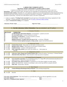 Training Needs Assessment and Documentation