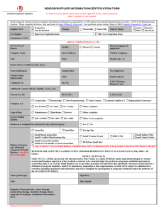 vendor/supplier information/certification form - L