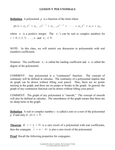 Lesson 5 Polynomials - The University of Toledo