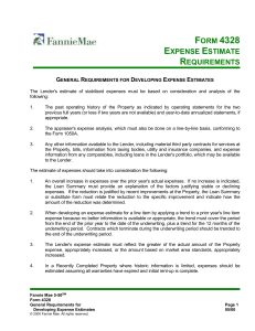 General Requirements for Developing Expense Estimates