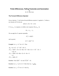 Finite Differences, Falling Factorials and Summation