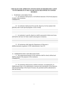 Initial Application to Confer Degrees/Checklist