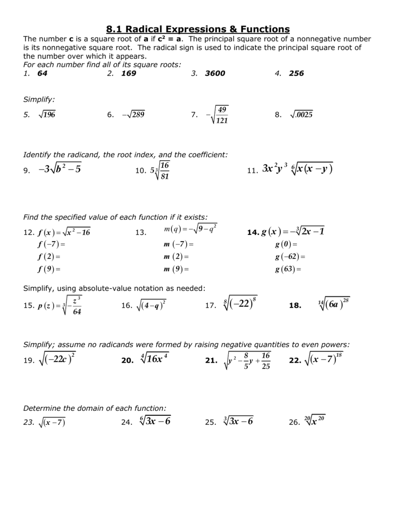 200.20: Rational Exponents Within Radical And Rational Exponents Worksheet