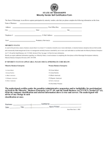 Minority Vendor Self Certification Form