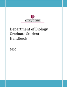 Department of Biology Graduate Student Handbook