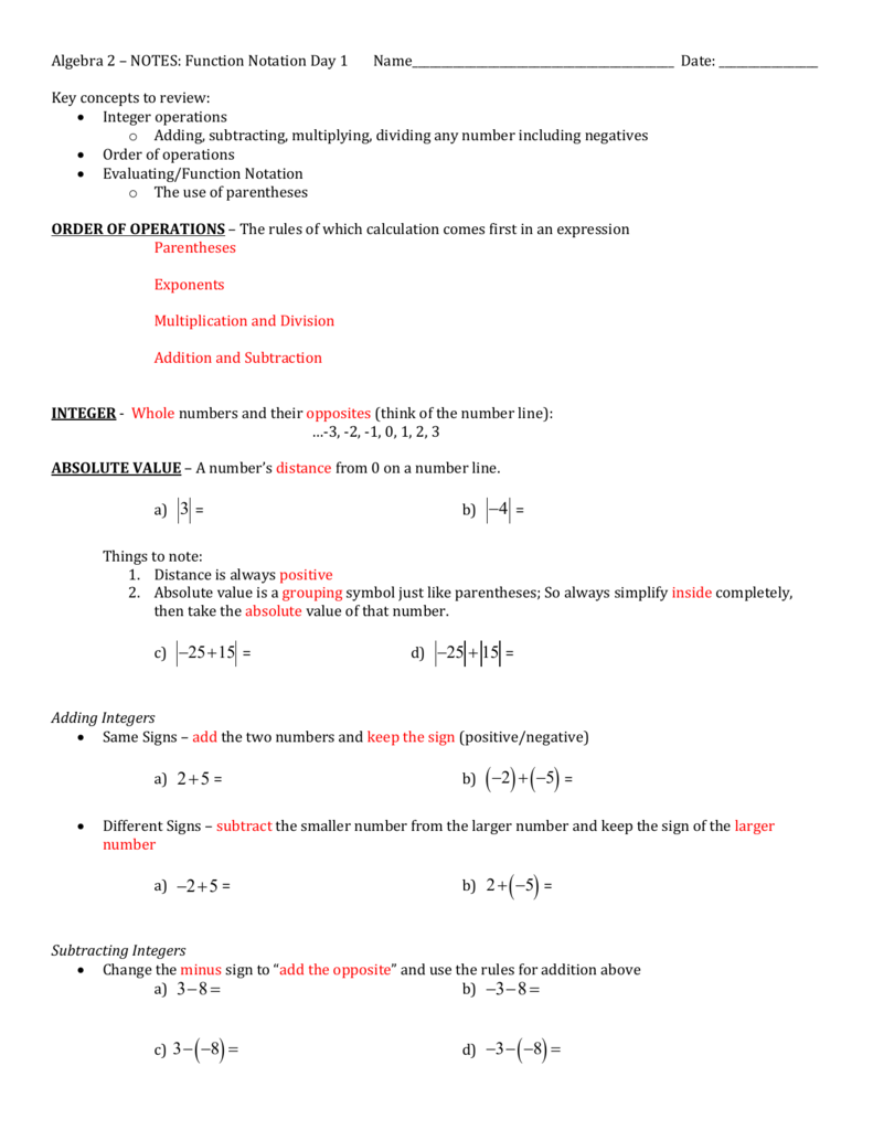 31 Evaluating Functions Worksheet Algebra 1 - Worksheet Information