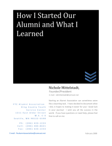 How I Started Our Alumni and What I Learned